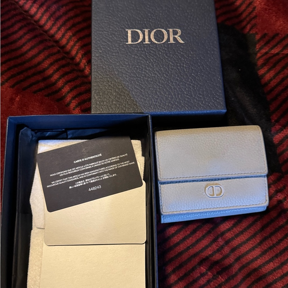 Dior Blue and Gray Leather Wallet